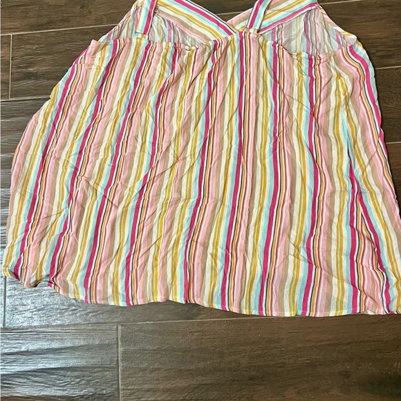 Plus Size Lane Bryant Blouse Tank Top Size 24 Striped Multicolor PTP is 29 - Picture 2 of 3
